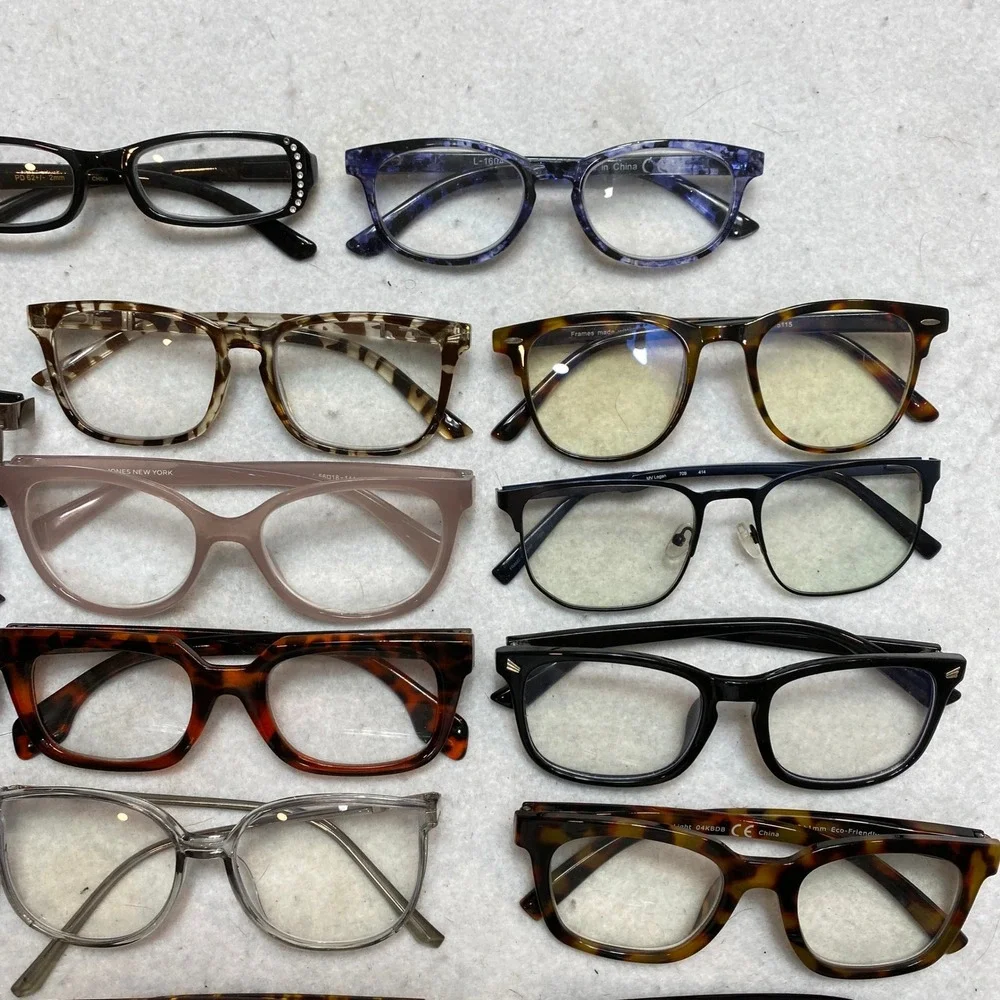 Lot Of 20 Mixed Brand Reading & Blue Light Glasses Unisex OS Multicolor Bundle